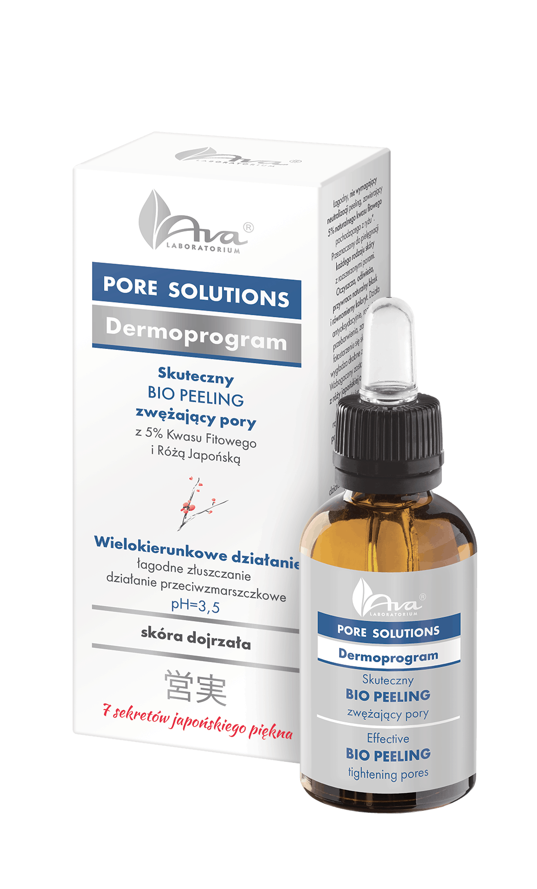 PORE SOLUTIONS Effective BIO PEELING tightening pores with 5% Phytic Acid and Japanese Rose