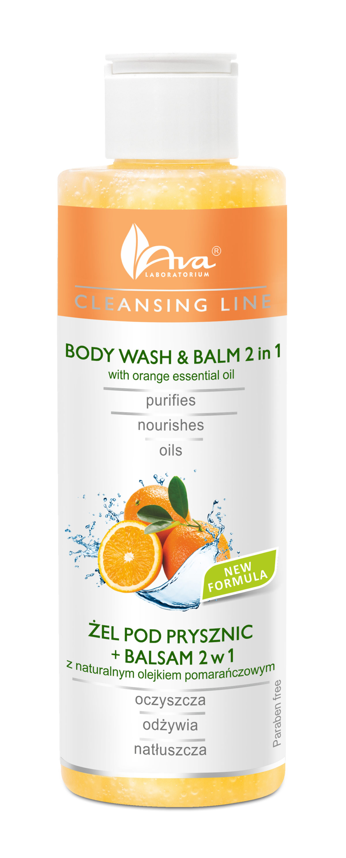 CLENSING LINE Body wash & balm 2in1 with orange essential oil